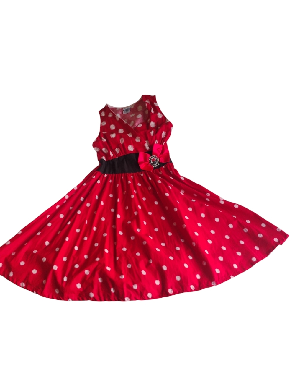 Disney Parks Pink and White Polka Dot Cotton Women's Sundress Size Medium